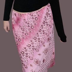 vintage pink floral skirt